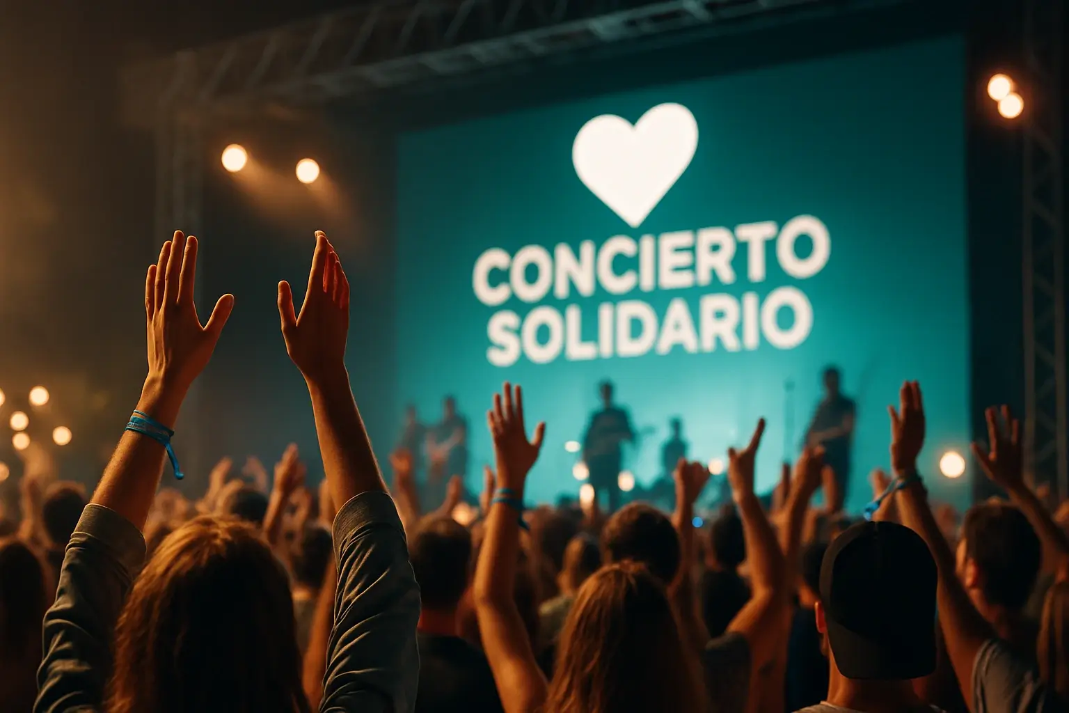 Público en un concierto apoyando causas solidarias